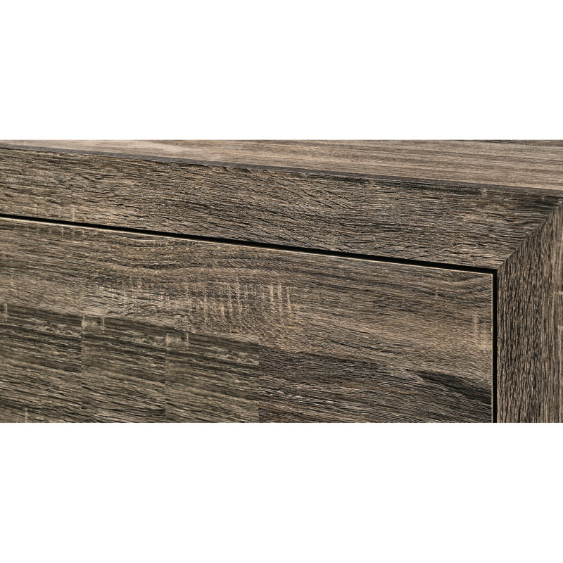 Lit double à panneau double avec finition grise de qualité, décor de chambre à coucher contemporain, lit en bois de construction stable, configuration, bois