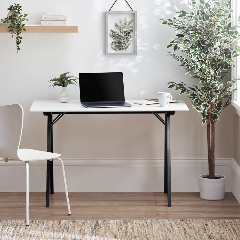 Tidaholm Solid Wood & Luxury Veneer Home Office Desk - 120cm Modern Minimalist Scandi Style, Black