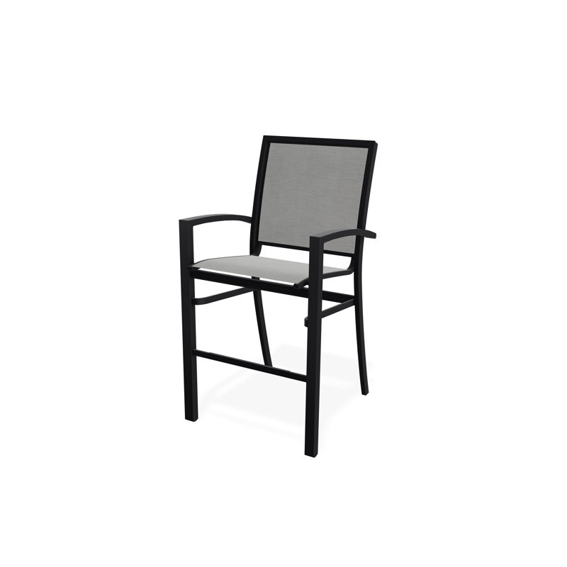 Chaise de café empilable à hauteur de barre Kendall, Noir, Ella
