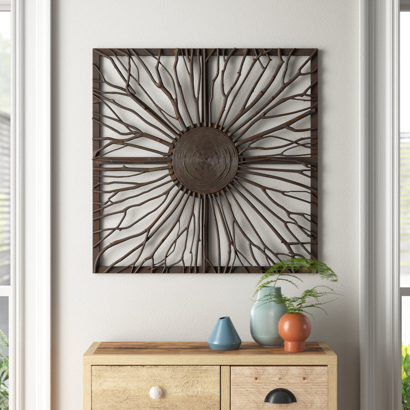 Décoration murale carrée en bois