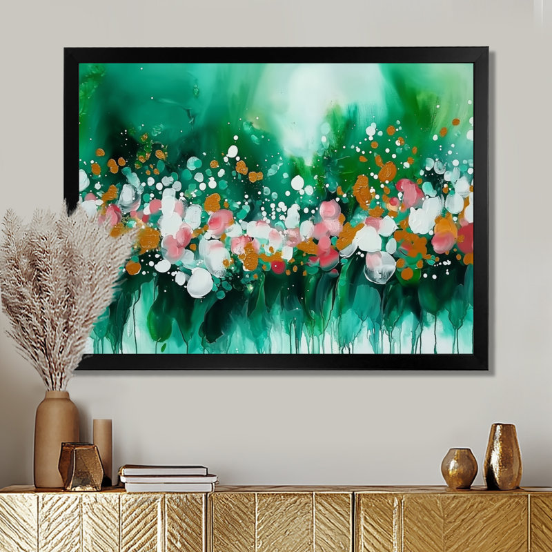 Art mural sur toile, "Mute Floral", Reproduction encadrée d'une seule photo, Noir, H 12 po x l 20 po