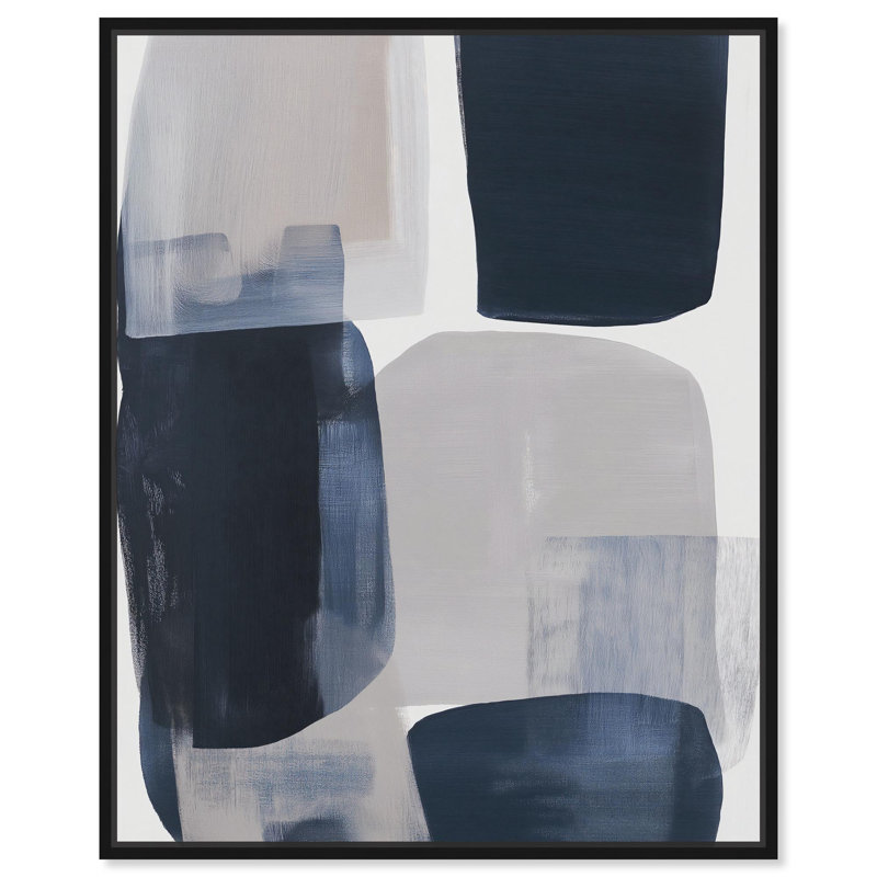 Décoration murale moderne sur toile Oceanic Forms II par Art Remedy, H 21 po x l 21 po, Cadre flottant noir