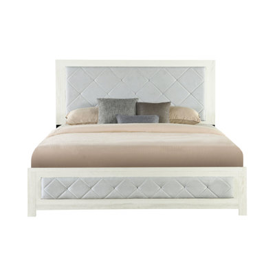 Grand lit en lin beige avec décoration rembourrée, zones rembourrées pour la tête et les pieds, sommier tapissier à utiliser, 4 pieds de support à lattes, bois d'hévéa, peuplier, mousse de tissu, capacité de poids