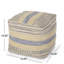 Pouf en tissu artisanal de style western, beige et bleu