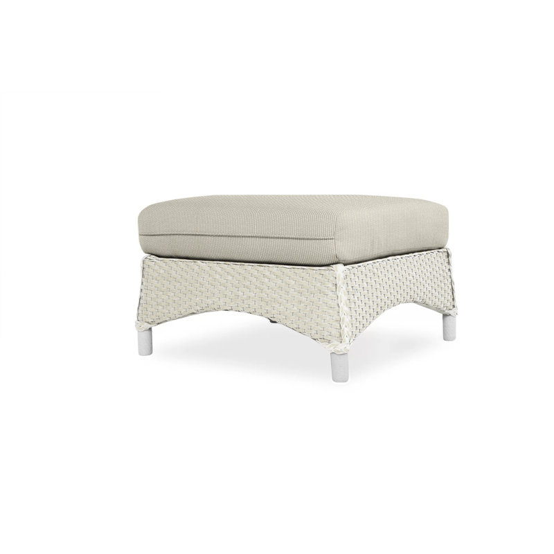 Mandalay Outdoor Ottoman, Antique White, Bright Side Fog