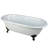 Kingston Brass Aqua Eden 66-Inch Cast Iron Oval Double Ended Clawfoot Tub (No Faucet Drillings)-11173511