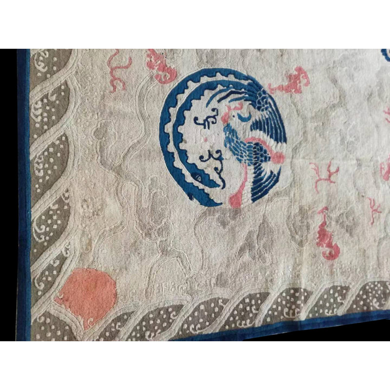 Antique Chinese - Peking Ivory 1880s  Wool Rug