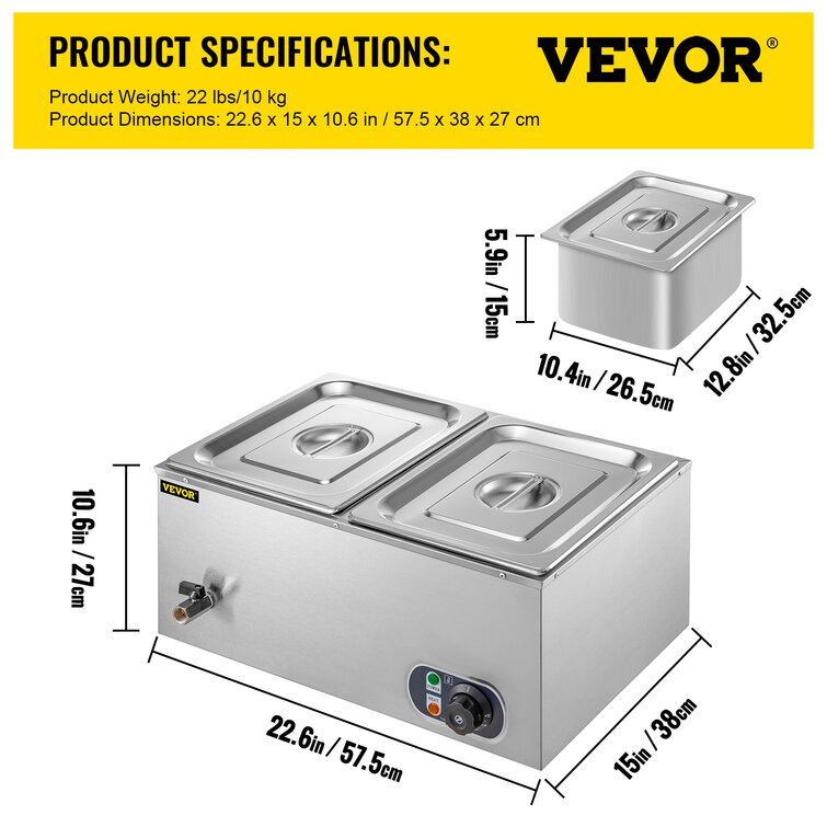 VEVOR Stainless Steel Warmers, Heaters, Burners And Servers