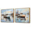 Bateau de charme en hiver - ensemble de 2 collages carrés-502218838-502218839