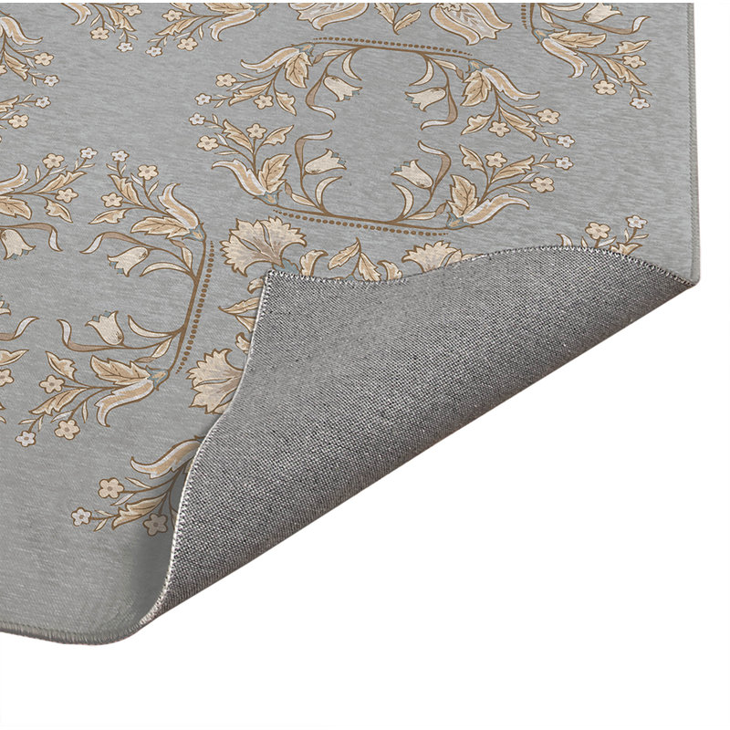 Tapis de cuisine à profil bas Rumi, Gris, Rectangle 4pi x 6 pi