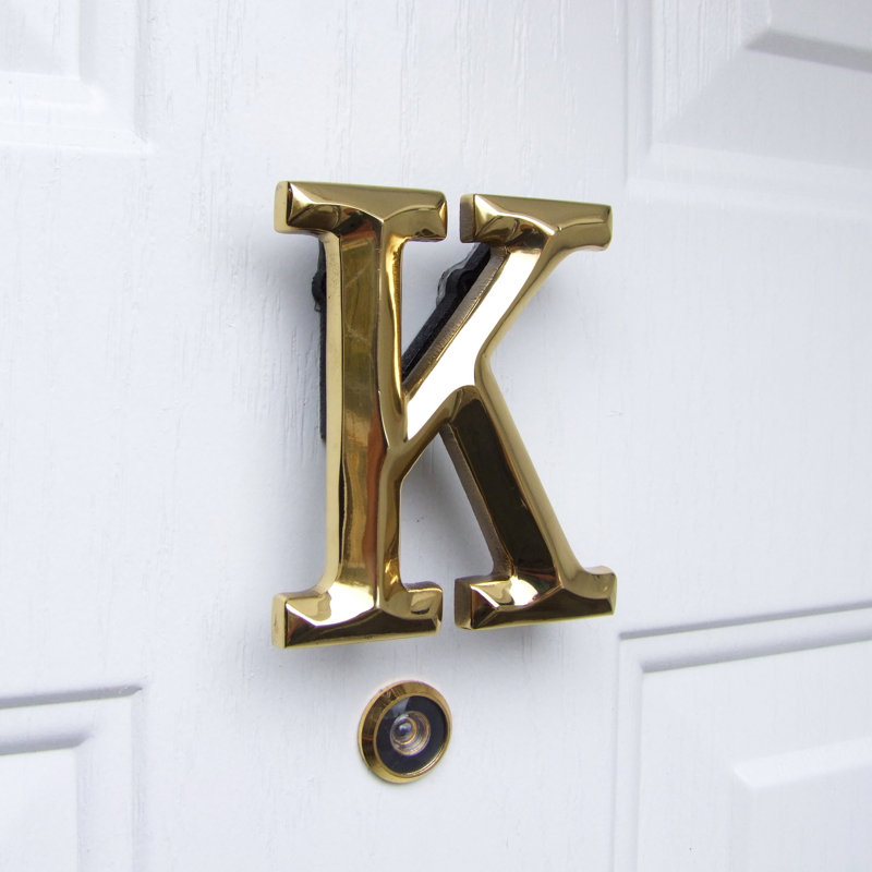 Heurtoir de porte lettre monogramme, Laiton, K