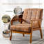 Chaise d'appoint, fauteuil de style Mid-Century moderne avec structure en bois massif, fauteuil de salon, chambre à coucher - café-1491863697