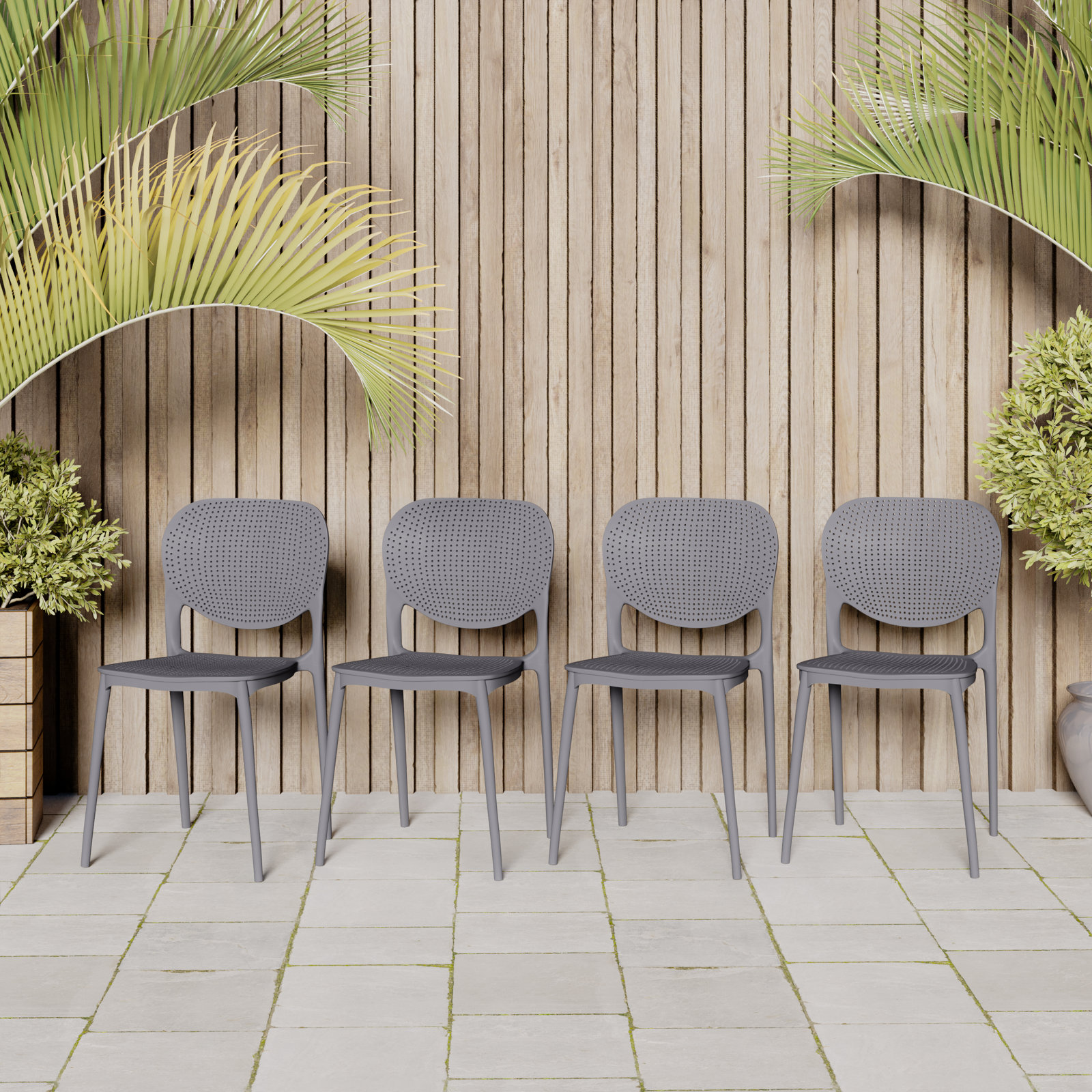 Anautica 71" Eucalyptus Patio Dining Set