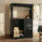 Bar Cabinet With Built-In Fridge Space, Wine Bottle Rack & Drawer