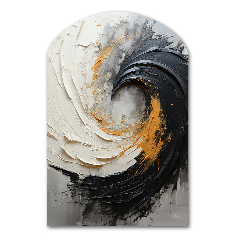 Chisako - spirale abstraite asymétrique, décoration murale en métal, H 43 po x l 33 po