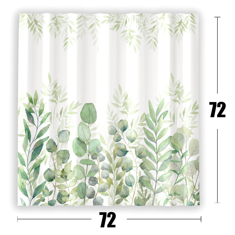 Odermatt Floral Shower Curtain with Hooks Included