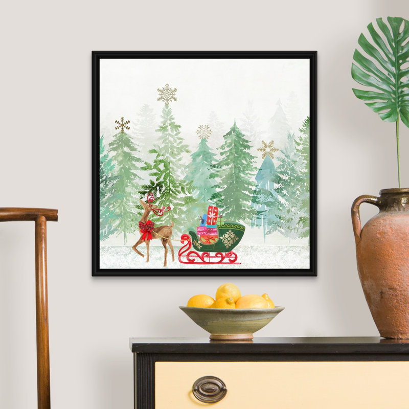 Holiday Greetings - reproduction d'art sur toile, H 26 po x l 26 po x P 1,75 po, Cadre noir