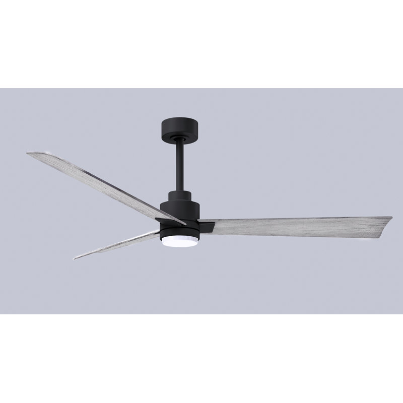 Ventilateur de plafond Alessandra, Ton bois de grange, Noir mat, 56"