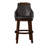 Bar Height Chair, Set of 2, Dark Brown Faux Leather, Wood Legs-102057919