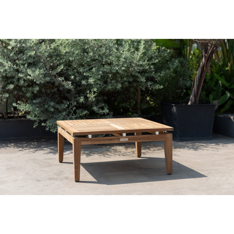 Amazonia Outdoor Patio 100% FSC Solid Teak Wood and Aluminum Coffee Table