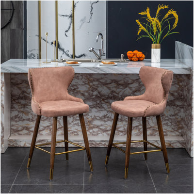 Ensemble de 2 tabourets de comptoir Nevis Mid-Century