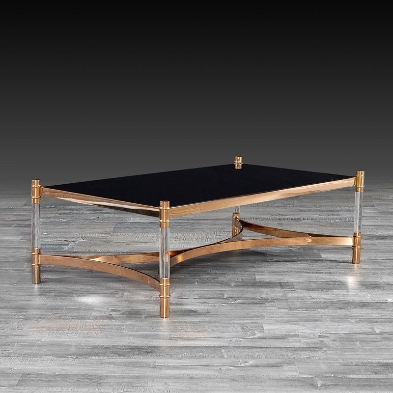 Glass Top Coffee Table, Gold