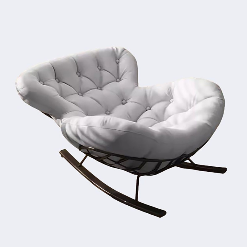 Chaise berçante en métal Snail, Gris