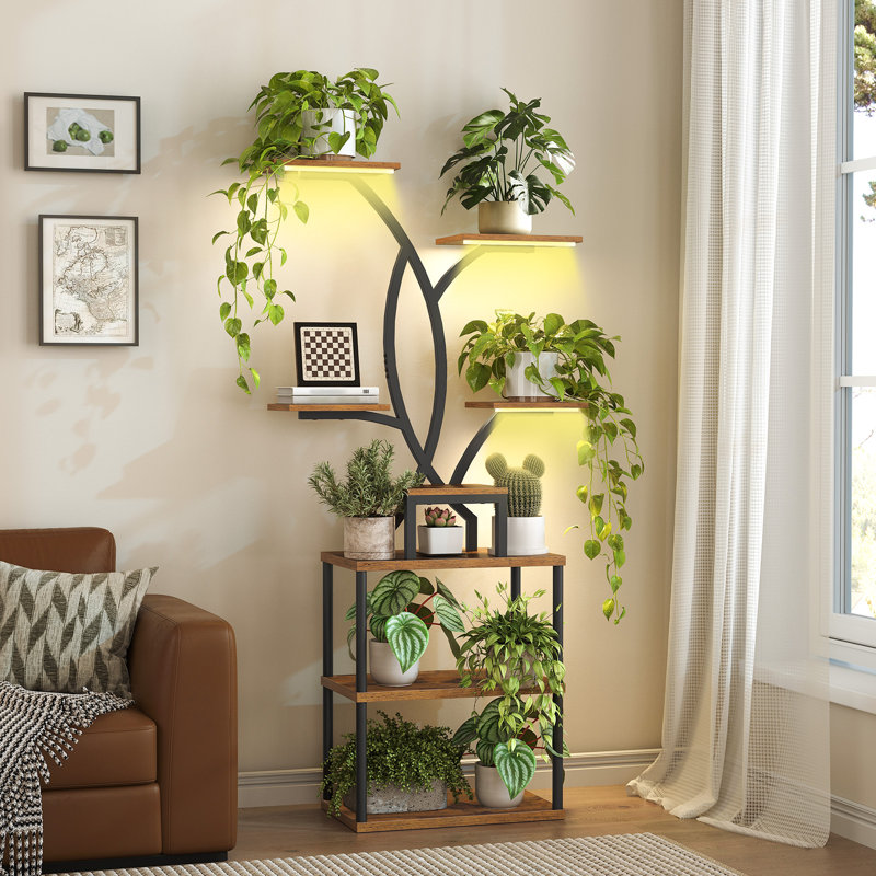 Support pour plante d'intérieur en forme de fleur