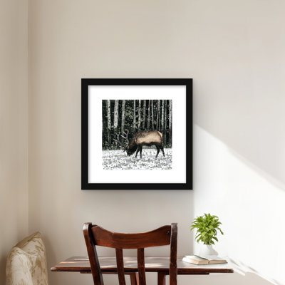 Caribou in the Forest – Deer Man Cave Framed Print Decor