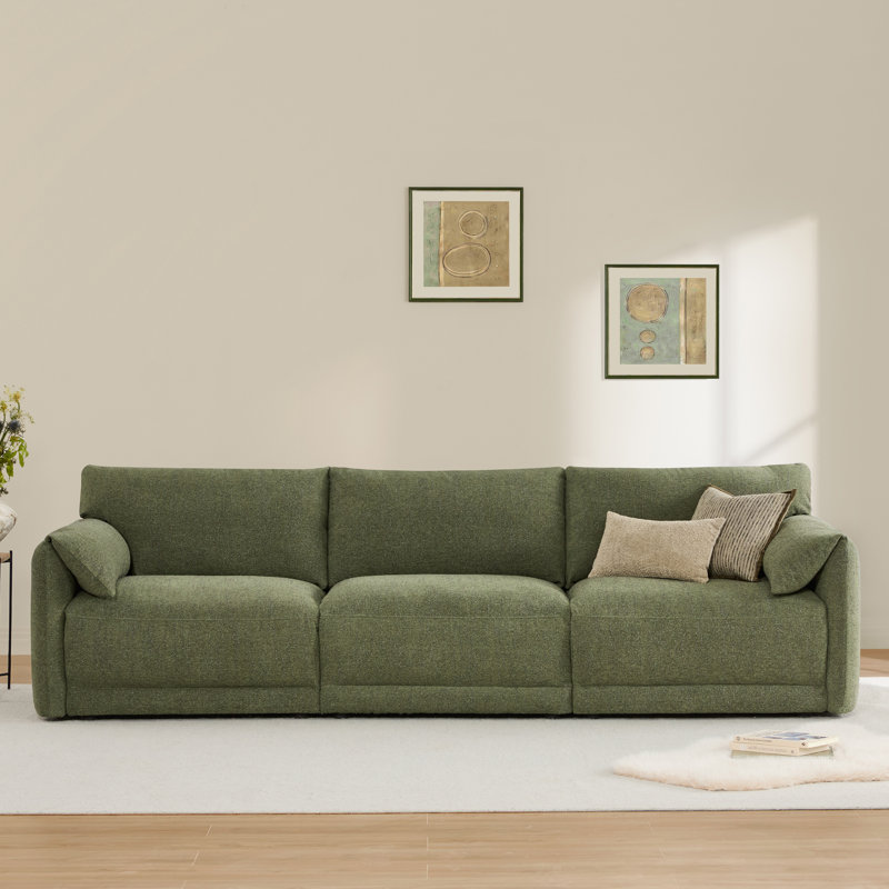 Canapé modulaire 3 pièces Bodhild 115,7 po Boucle, Vert