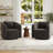 Boucle Polyester Upholstered Swivel Armchair-1201399735