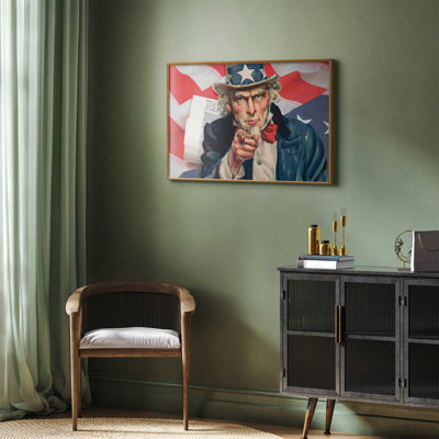 Framed Poster - Uncle Sam and flag