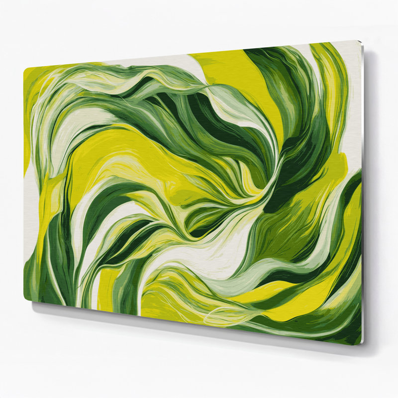 Art mural en métal «Lyrical Abstraction 100 Green», H 20 po x l 30 po