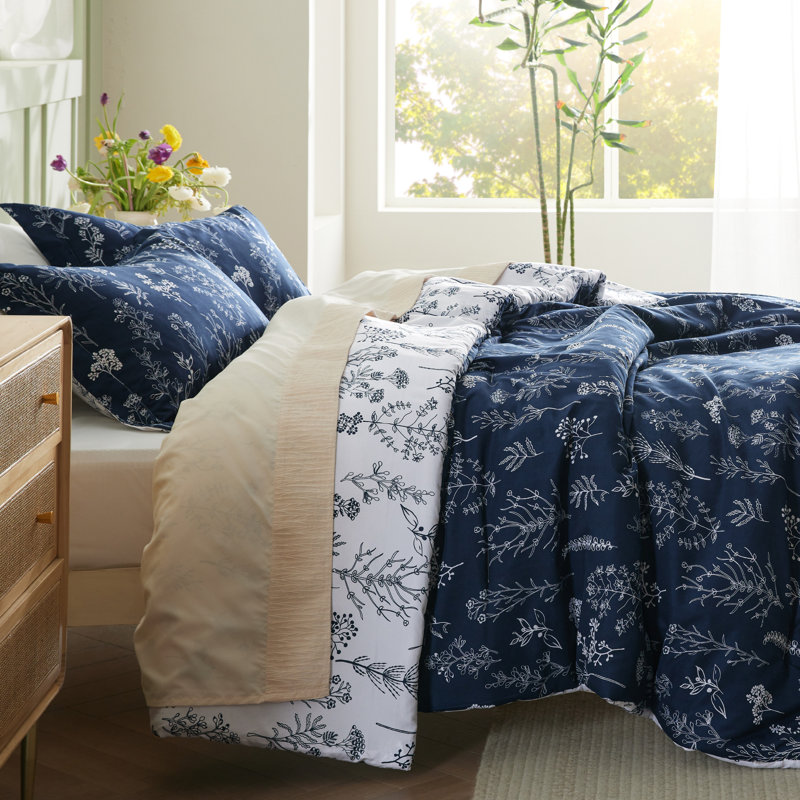 Bedsure Duvet Cover King Size - Reversible Duvet Cover Set with Zipper Closure, 3 Pieces Floral Patterned Bedding Set