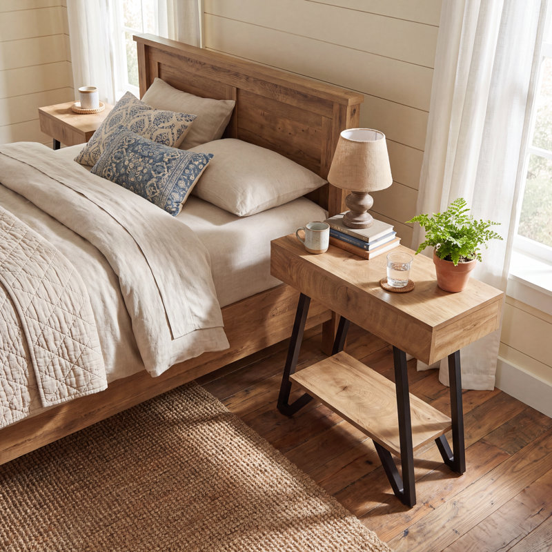 Ensemble de table de chevet en métal 23,62 po, table de chevet étroite avec rangement, petite table de chevet pour la chambre à coucher, petits espaces