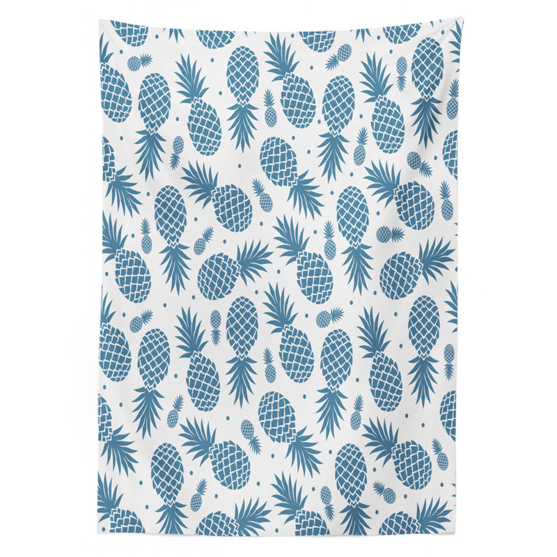 Multi-Sized Tropic Fruity Pineapple Tablecloth, 90" L x 60" W