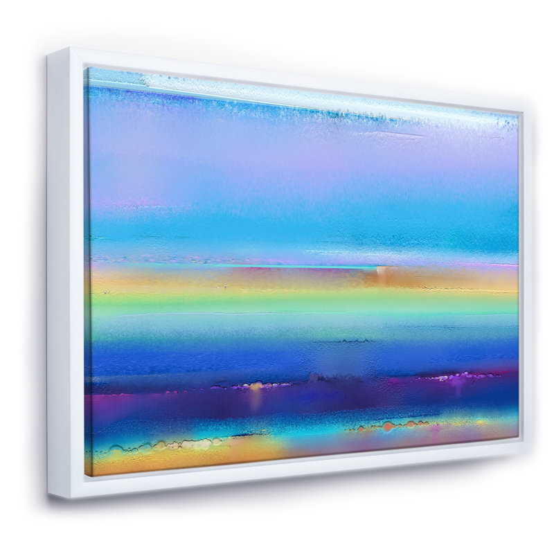«Landscape Pendant Sunset Summer Impression», reproduction d'impression sur toile, Toile blanche encadrée