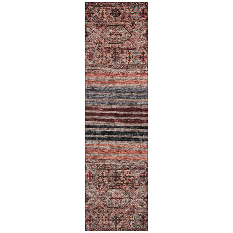 Julissara Orange Washable Indoor-Outdoor Rug - , 2'3" x 7'6"