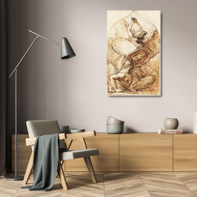 "St. Michael and Lucifer" by  Benjamin West - Gallery Wrap Canvas Wall Art