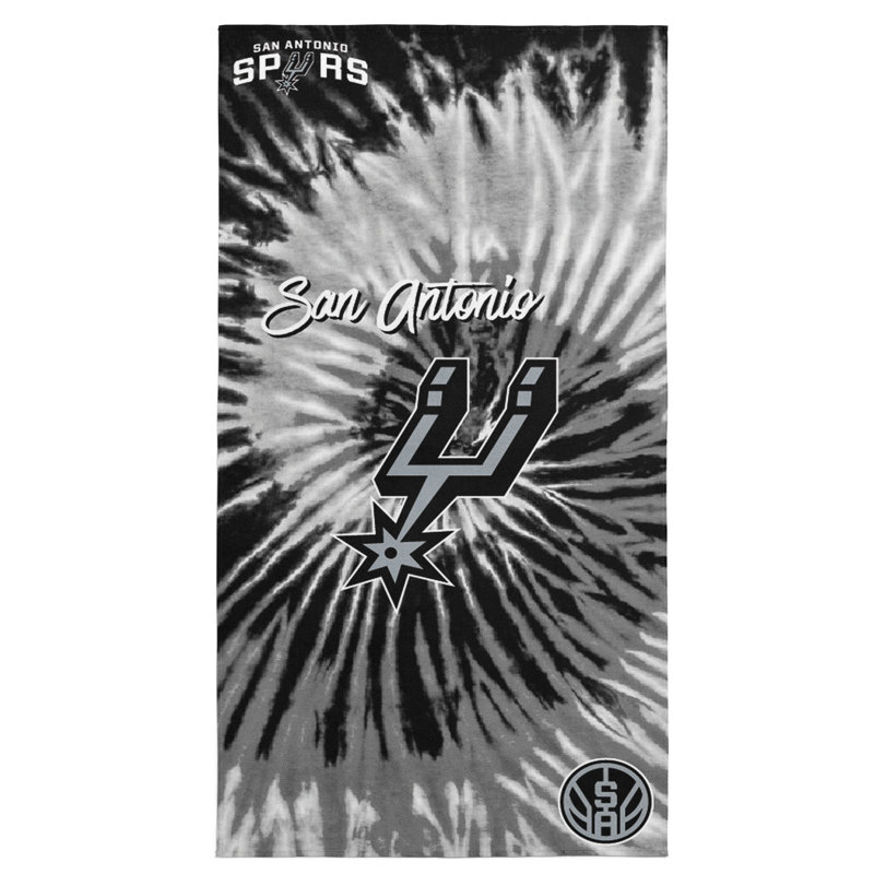NBA Psychedelic Beach Towel, Soft Colorful Basketball Fan Pool Towel, 30 x 60 Inches, San Antonio Spurs