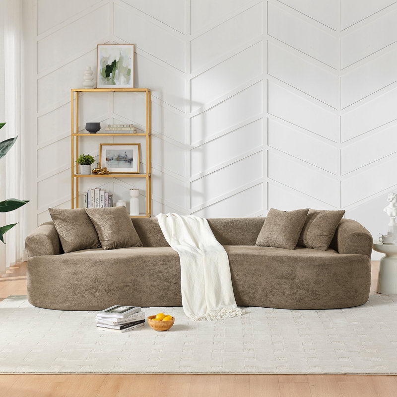 Canapé modulaire courbé 4 places Modern Cloud, canapé de salon à compression minimaliste, sans assemblage, chenille
