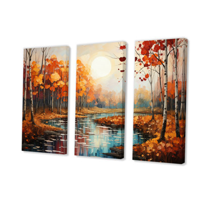 " Canada Orange Autumn Symphony V " 3 - Pieces