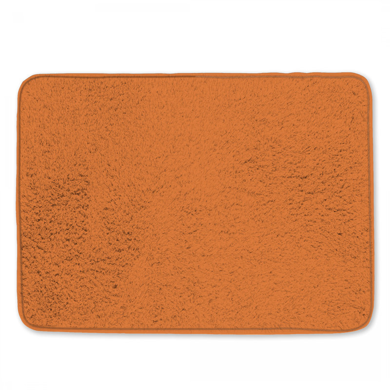 Tapis de bain uni de couleur orange, 34 po L x 21 po L