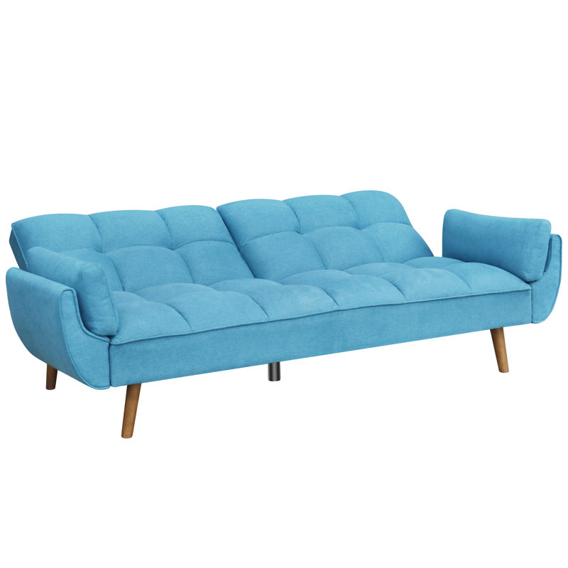 Nahian 83"L Sofa Loveseats Sofa Bed with Adjustable Backrest, Blue