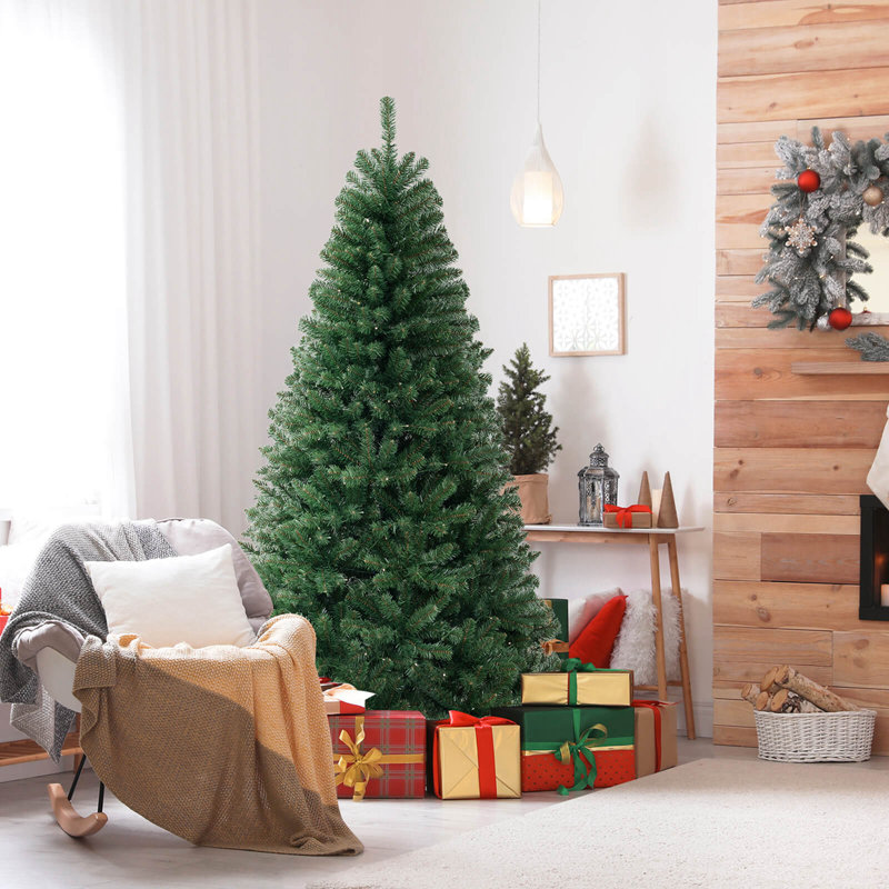 Arbre de Noël avec embouts en PVC et gants de lumières à DEL blanc chaud, 7'