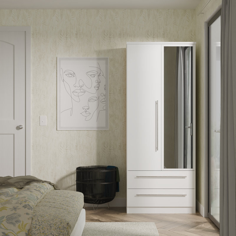 Taevyn Manufactured Wood Wardrobe, White