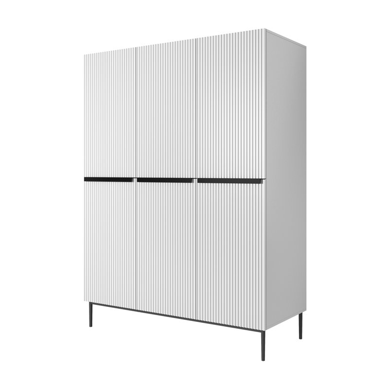 Alidia 3 Door Manufactured Wood Wardrobe, White/Black