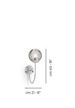 Puppet Wall Lamp P Smoky Transparent Glossy Chrome G9 Ul, Glossy Chrome, Smoky Transparent