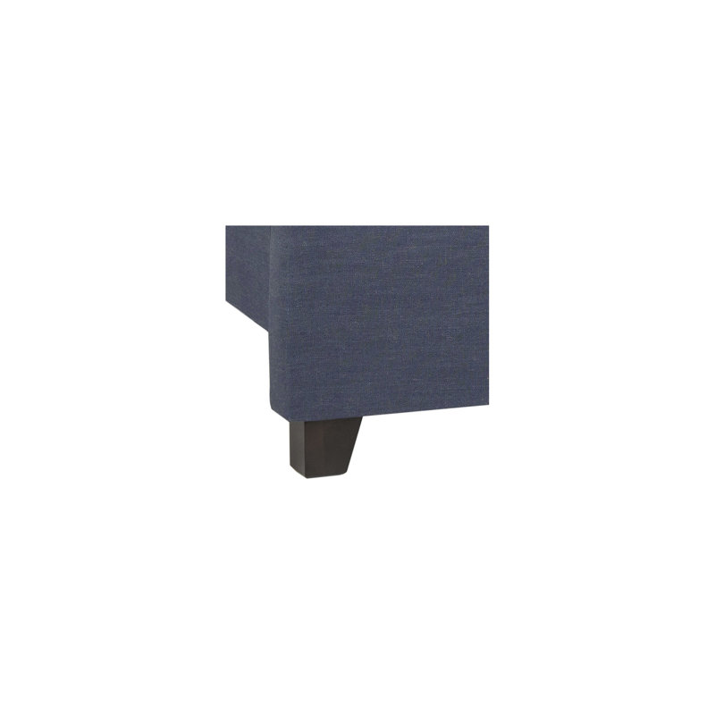 Wampler Upholstered Platform Bed, Navy, Queen