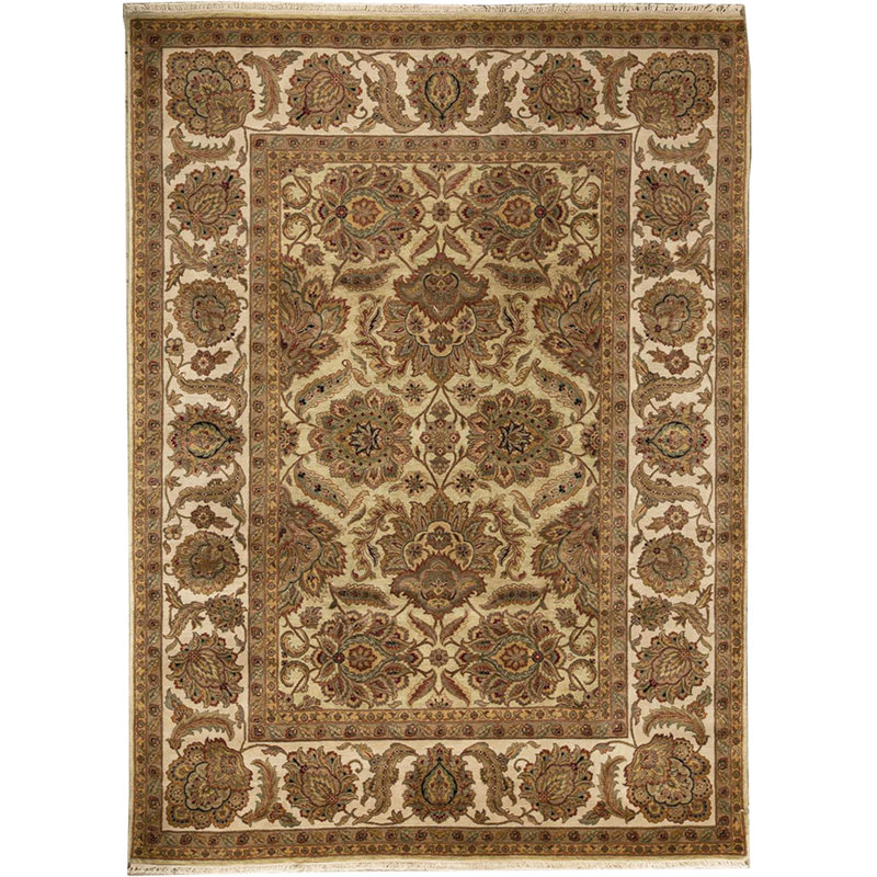 Tapis brun et crème de haute qualité noué à la main Trinity